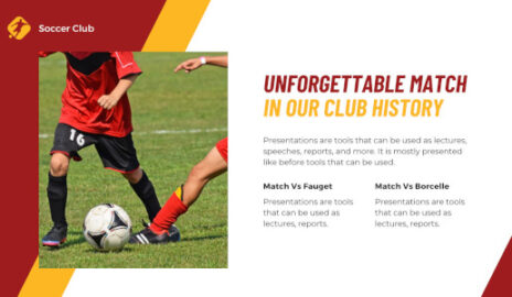 Dynamic soccer PowerPoint presentation template with vibrant sports-themed design.